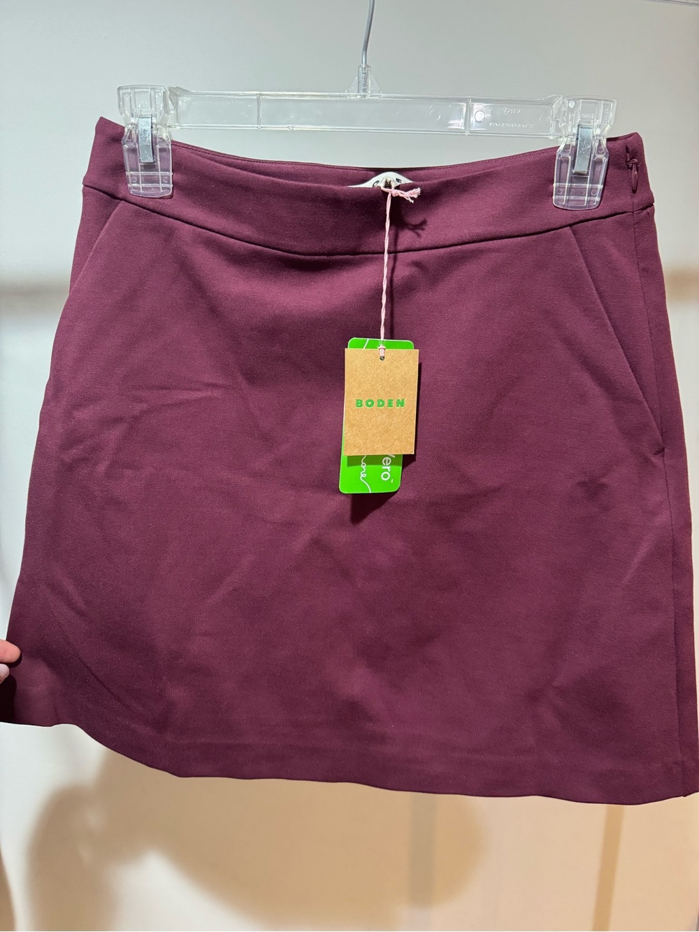 NWT Boden Burgandy Mini Skirt